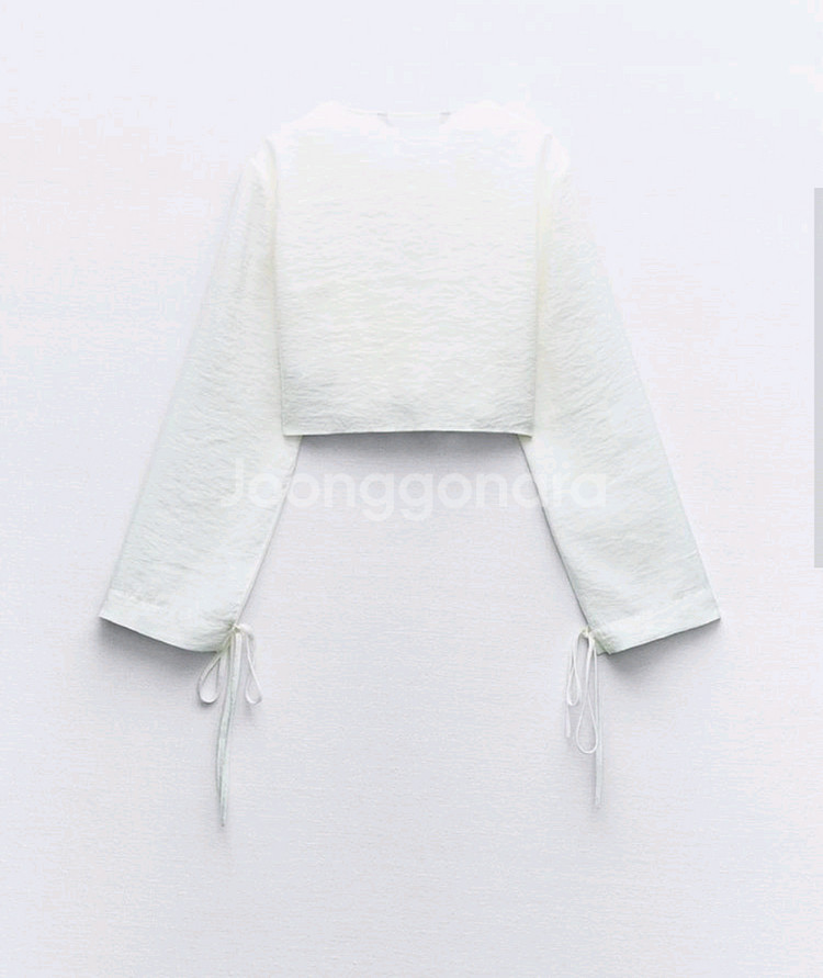 자라 flowing cropped shirt 셔츠가디건--2