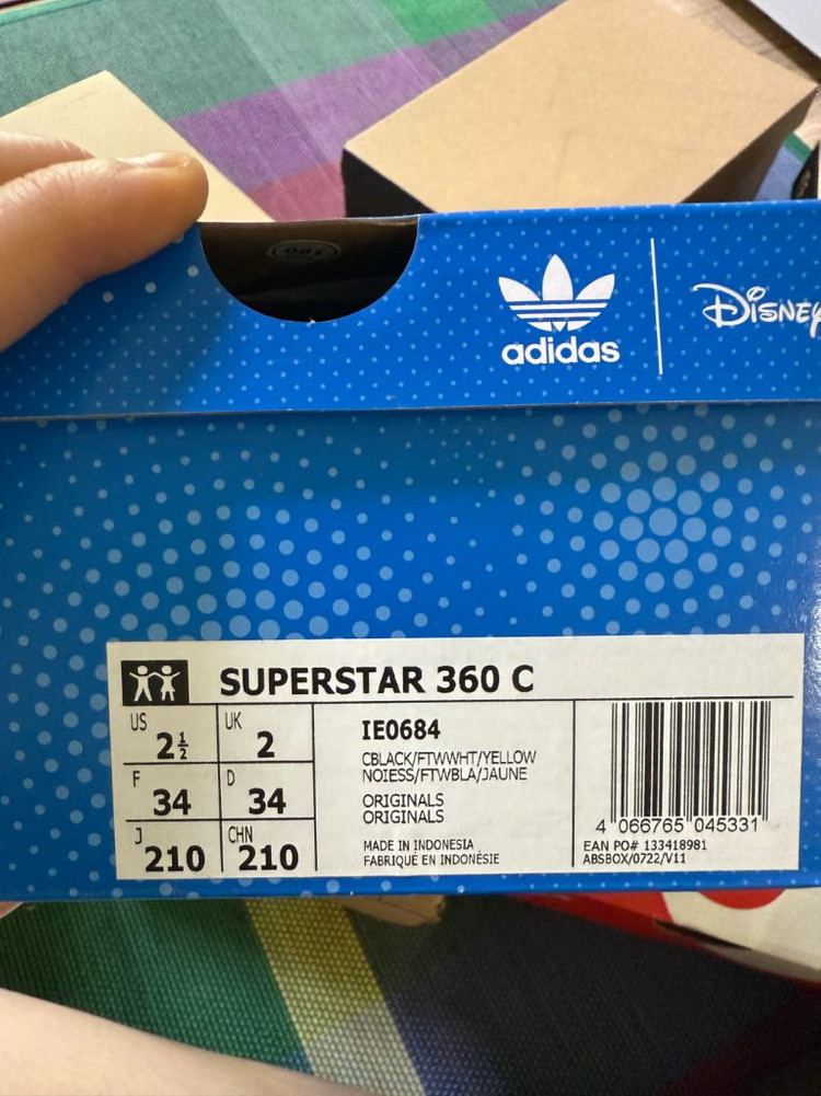 아디다스 미키 수퍼스타 360 아동운동화 210사이즈 이미지
