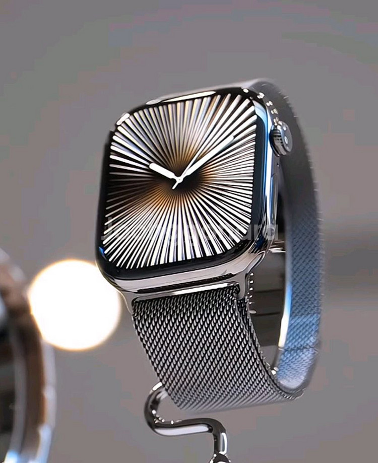 애플워치10 내추럴 티타늄 46mm셀룰러+스트랩3종--0