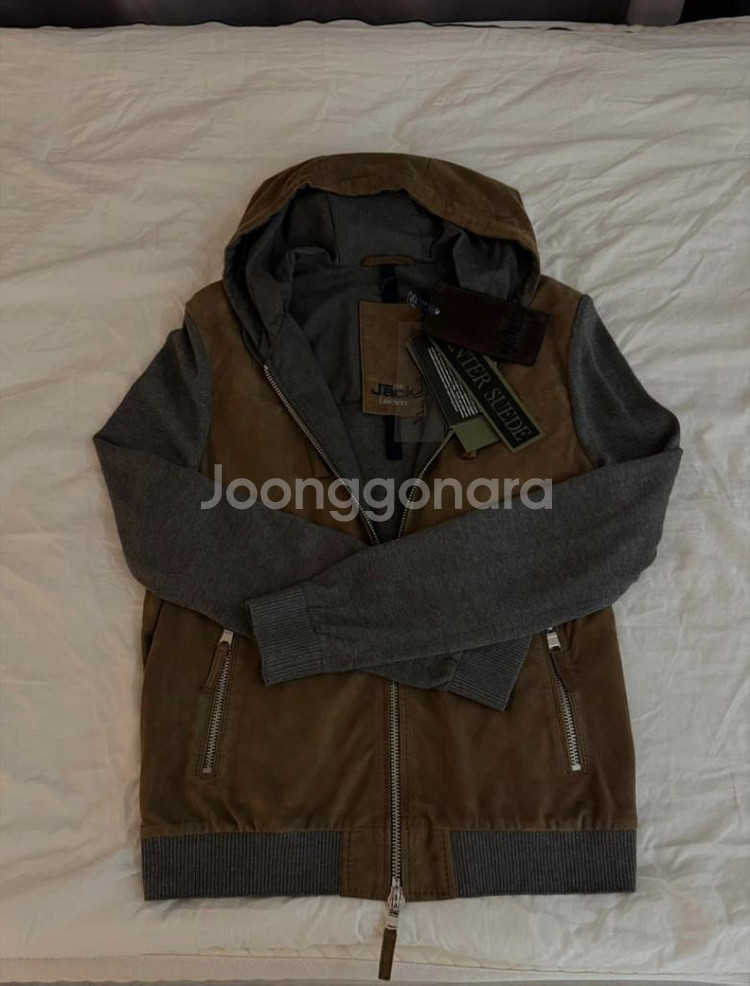 The Jack Leathers 스웨이드 후드 집업 새--3