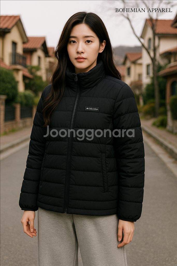 [여자 95]컬럼비아 블랙 구스다운 경량자켓--9