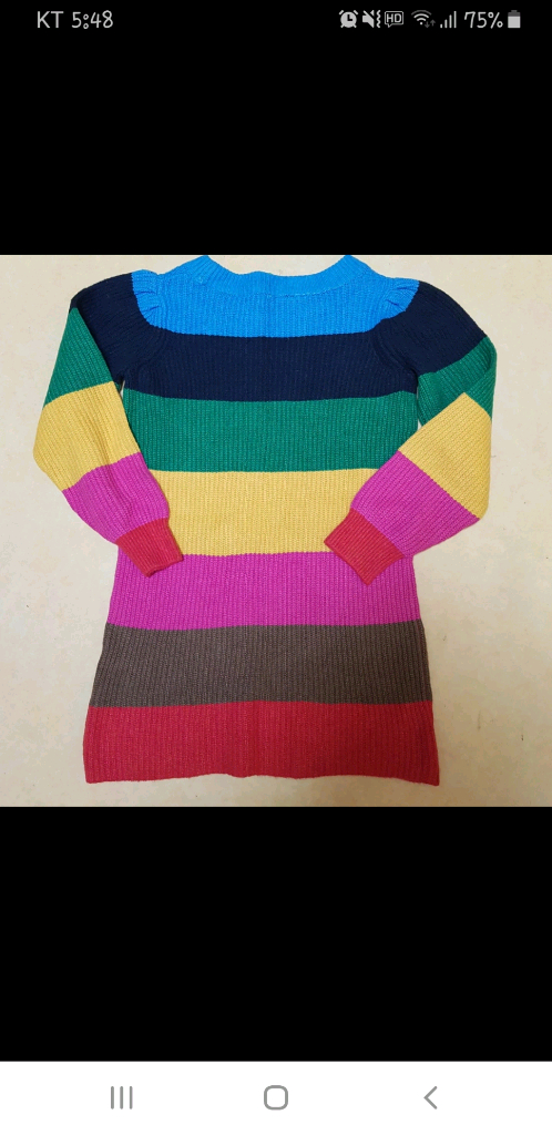 갭 레인보우 니트 원피스 120--3