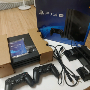 ps4pro 풀박스 컨트롤러2개 내장게임9 충전쿨링팬