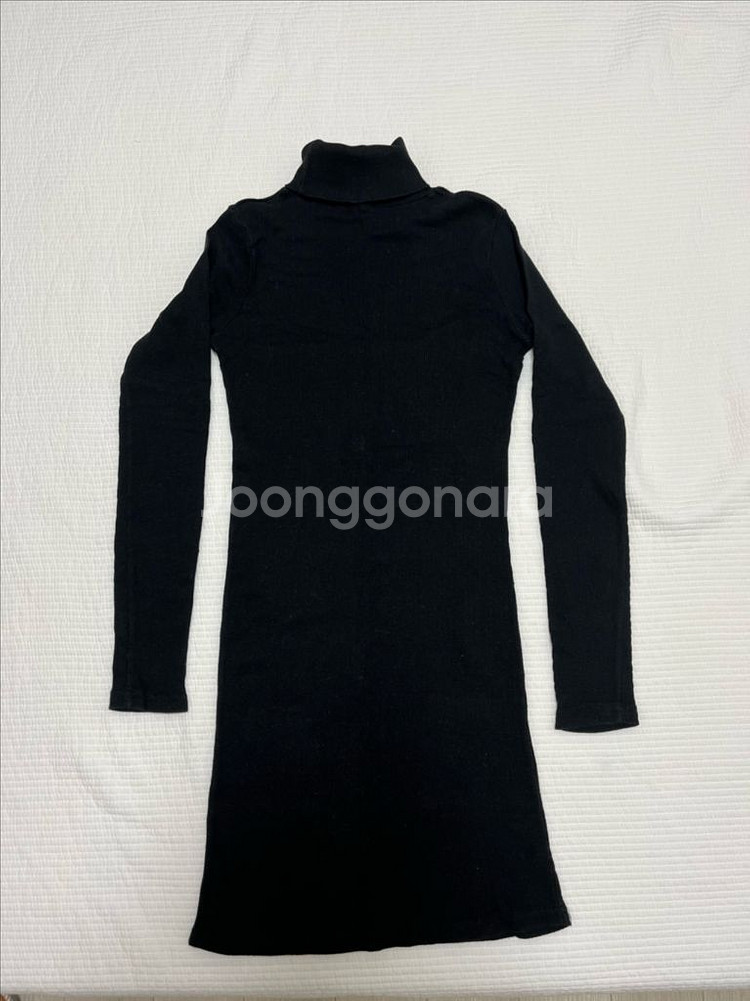 블랙 골지 니트 원피스 미니드레스--0