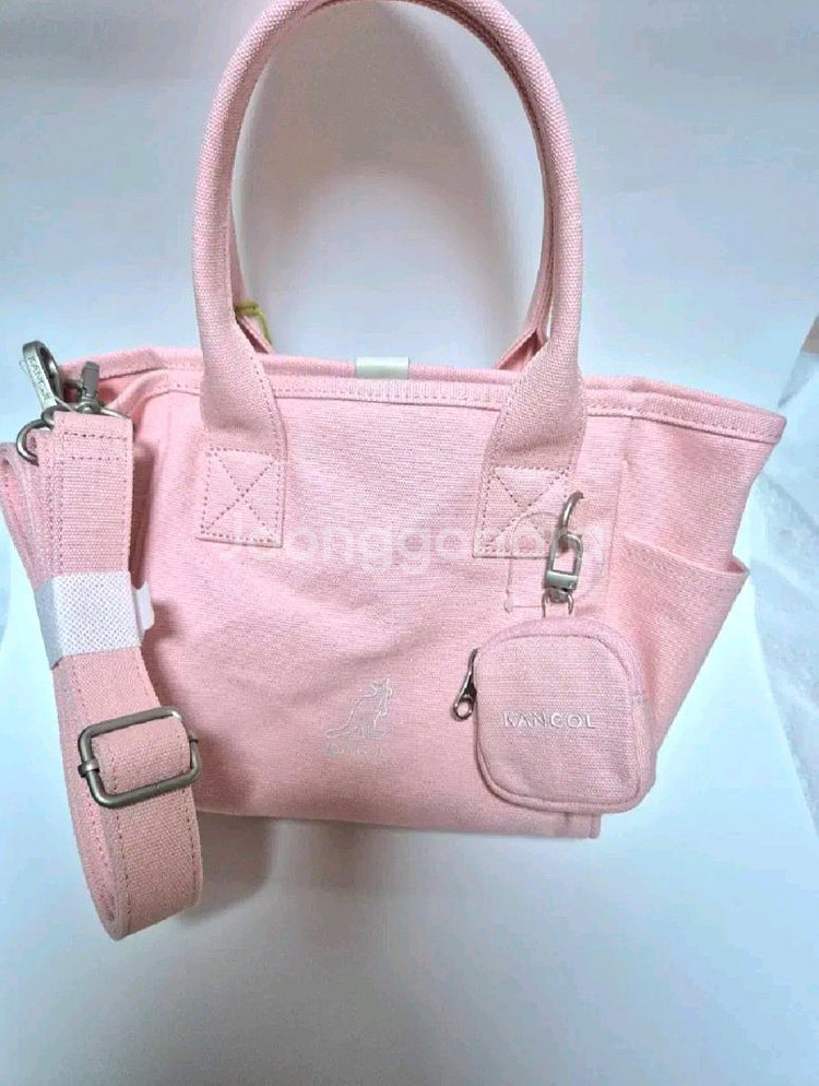 (새상품) 캉골 핑크 캔버스 가방--3