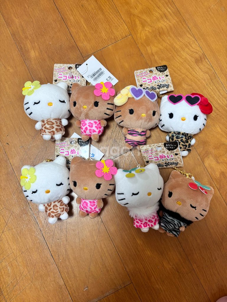 산리오 정품 헬로키티 키링 니코누이 호피키티--0