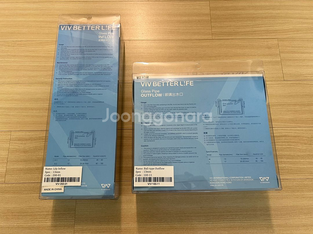 ADA 스타일 VIV 유리 입출수구(외부여과기용)--1