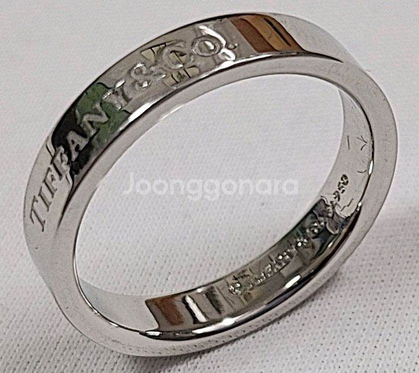 정품 티파니엔코 pt플래티늄13~14호 밴드링--4