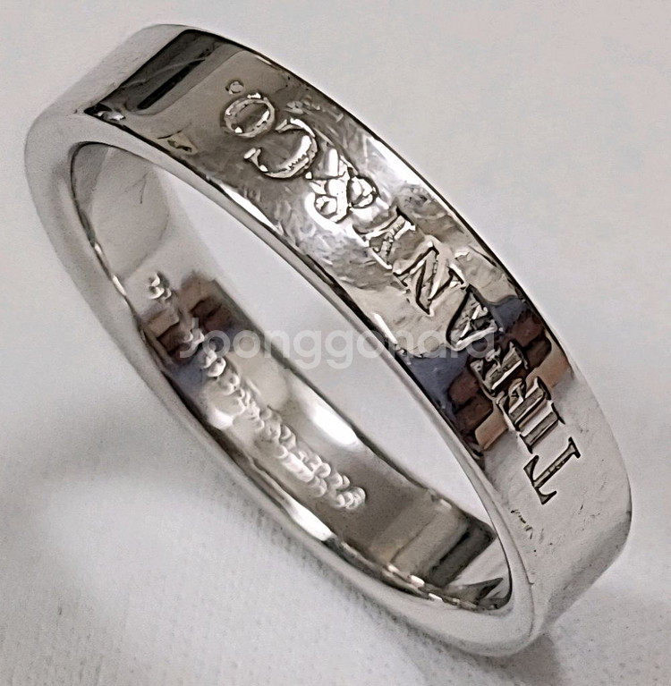 정품 티파니엔코 pt플래티늄13~14호 밴드링--5