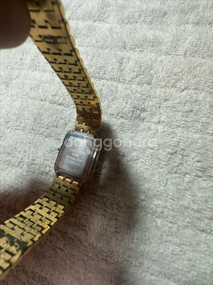 TECHNOS 스위스 빈티지 골드 쿼츠 여성용 시계판매--5