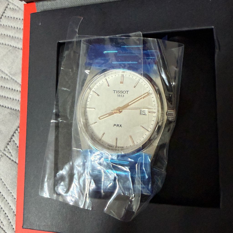 티쏘 prx 40mm 쿼츠 로즈 골드 실버 이미지