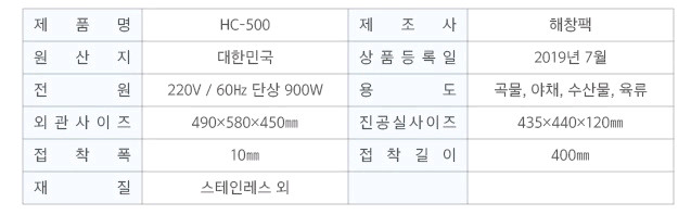 해창팩 탁상형 진공포장기(HC-500) 저렴히 판매1 이미지