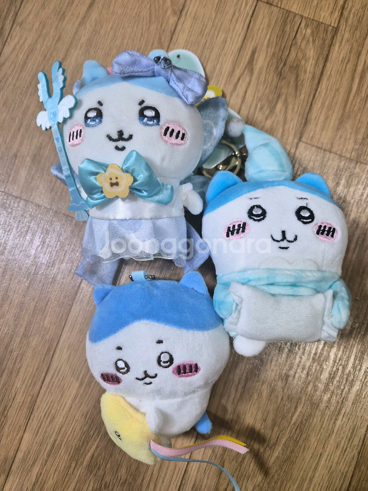 치이카와 먼작귀 하치와레 가르마 인형 키링 3종--0