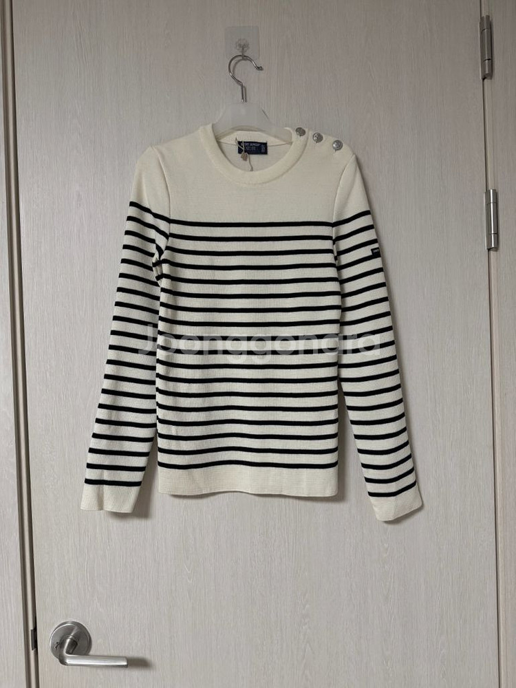 (정품) 세인트제임스 버튼 스트라이프 버진울 니트--0