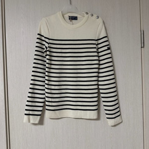 (정품) 세인트제임스 버튼 스트라이프 버진울 니트