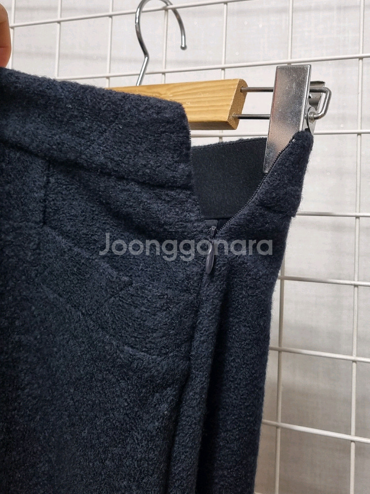 지컷 플레어 모직스커트 26인치 (네이비)--3