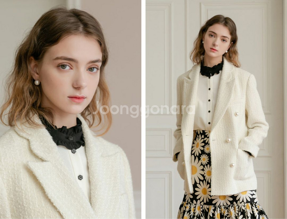 앤디앤댑 프릴넥 블라우스 55사이즈--5