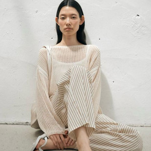 (umer) 유메르 라이트 스트라이프 팬츠 베이지 새제