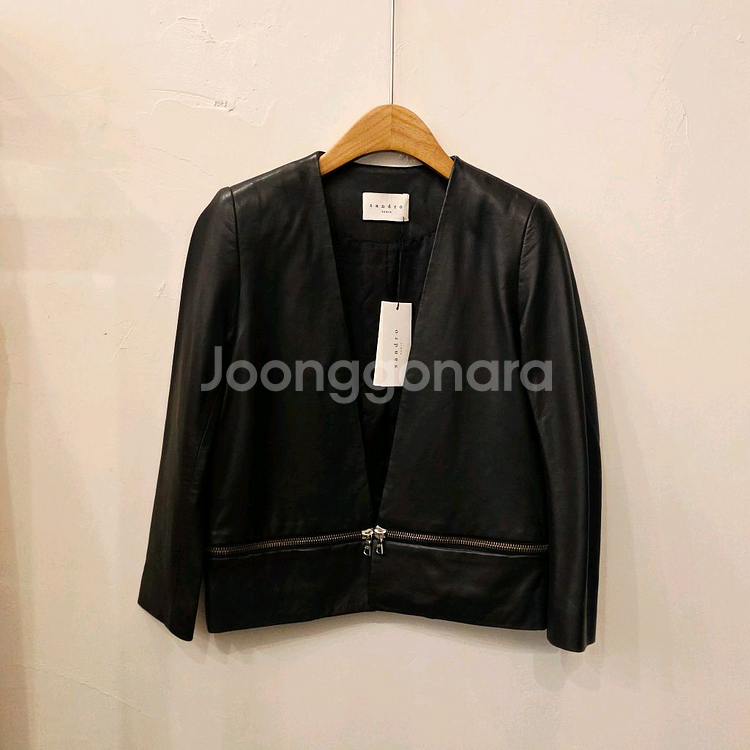 산드로 블랙 가죽 자켓 새상품--0