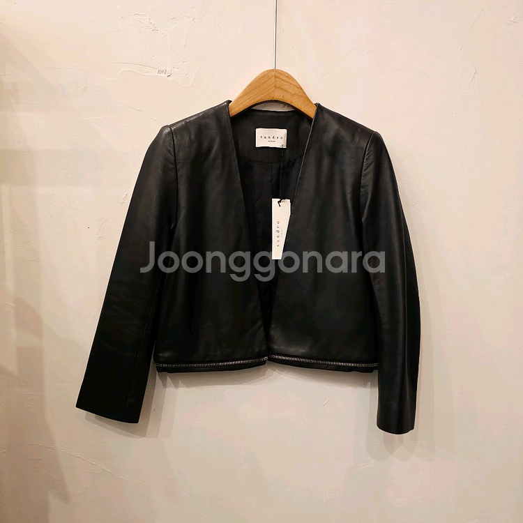 산드로 블랙 가죽 자켓 새상품--5