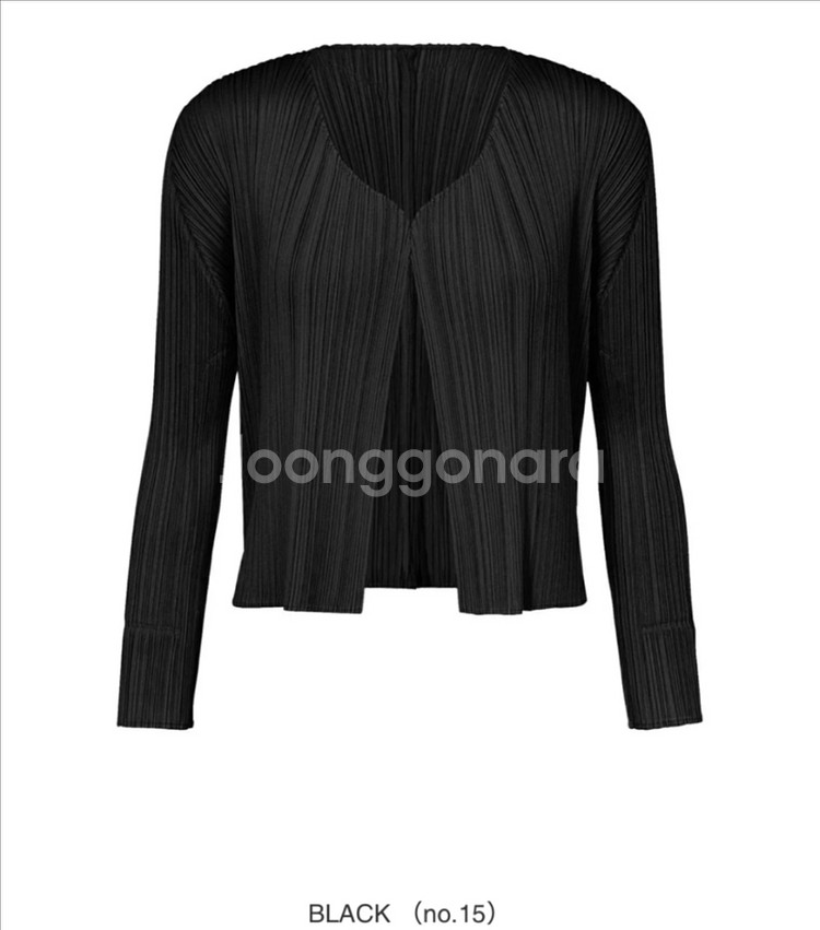 플리츠플리즈 베이직 가디건 블랙 3사이즈--0