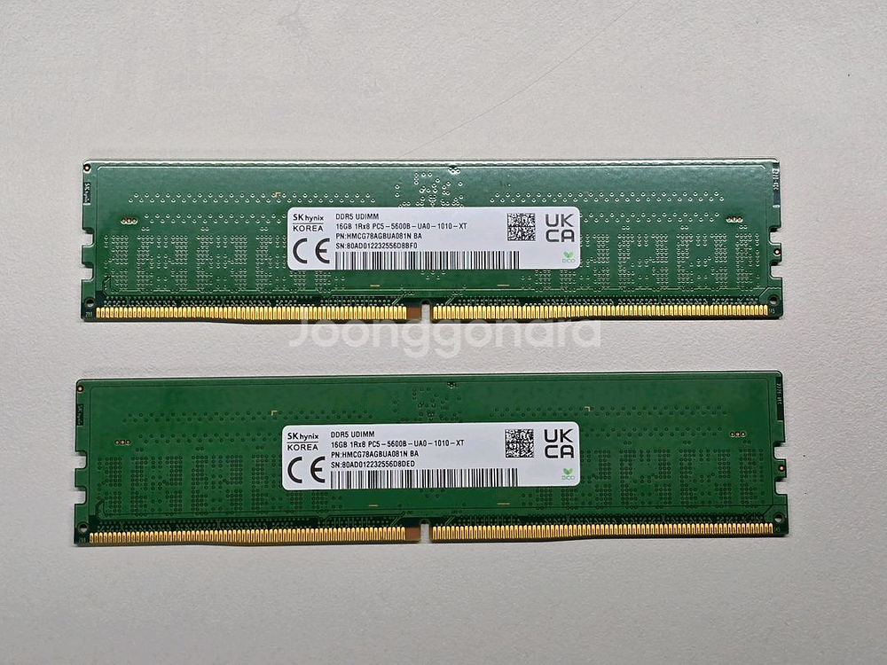 ddr5 16gb 5600 하이닉스 a다이 2개--0