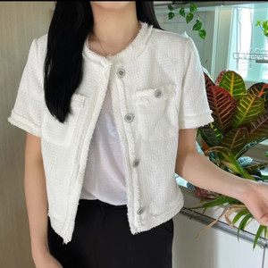 (새제품)반팔 트위드 자켓