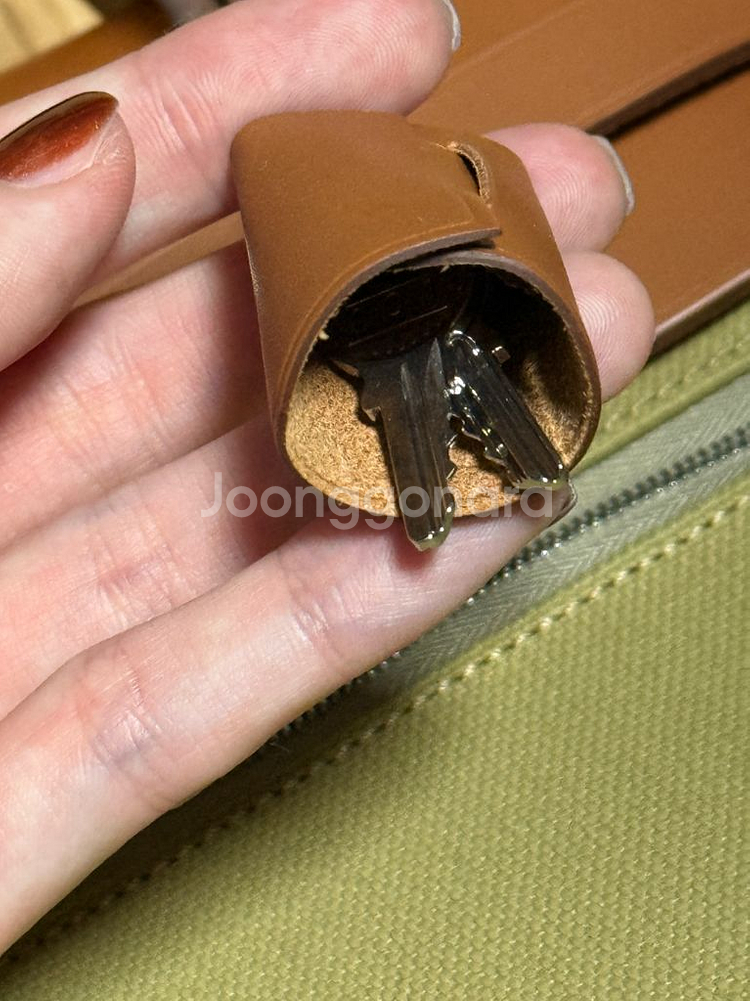 정품 에르메스 에르백31 베이지카키 캔버스--3