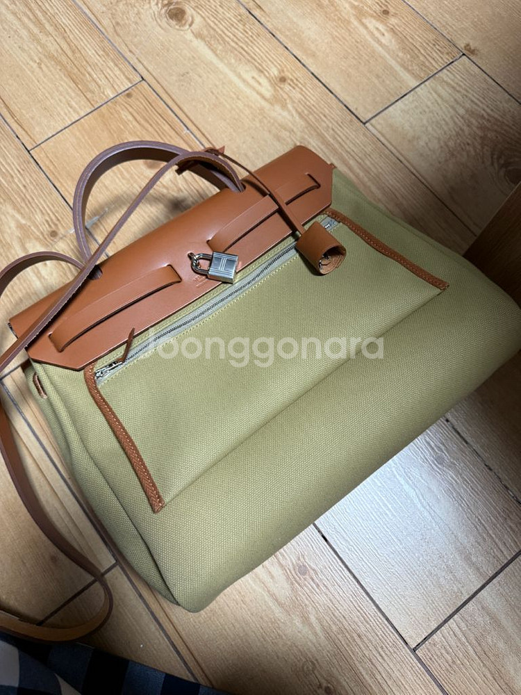 정품 에르메스 에르백31 베이지카키 캔버스--1