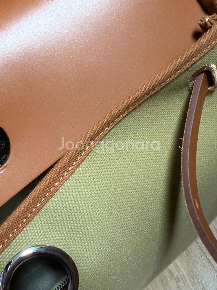 정품 에르메스 에르백31 베이지카키 캔버스--5