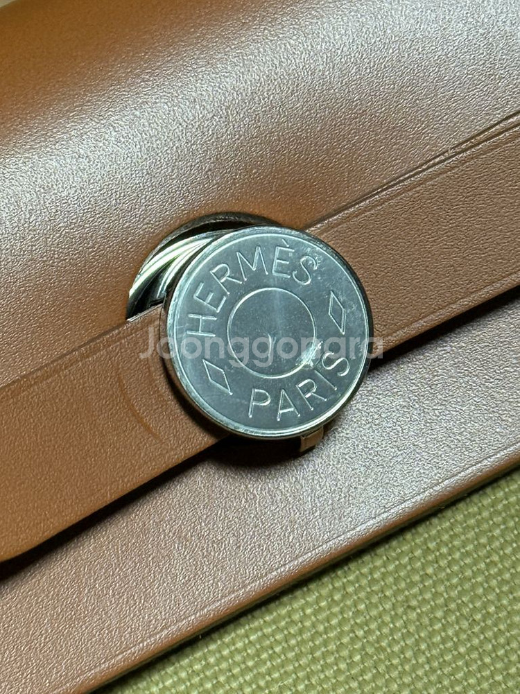 정품 에르메스 에르백31 베이지카키 캔버스--6