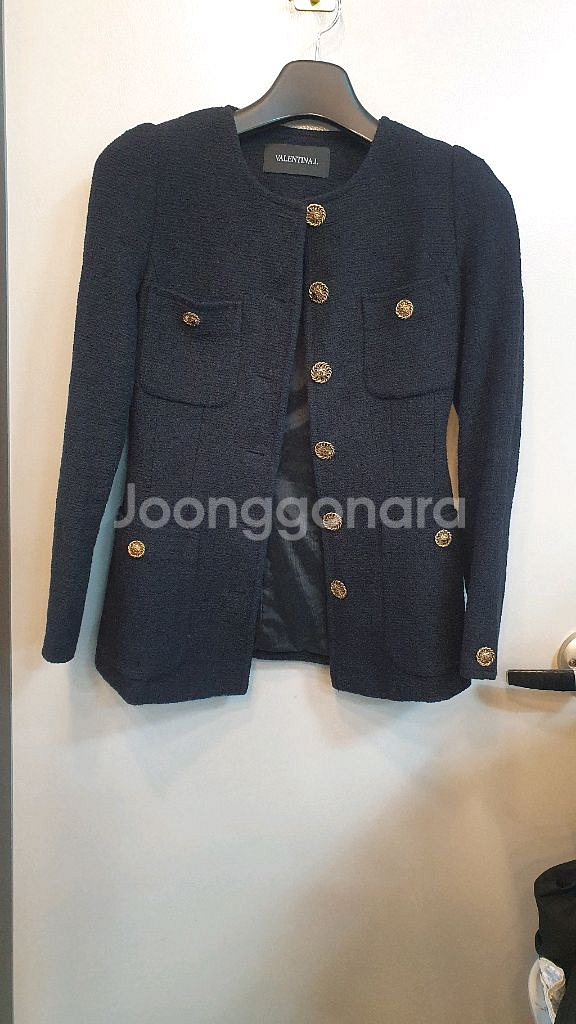 발렌티나엘 블랙 트위드 자켓 S사이즈입니다. 고급스러운--1