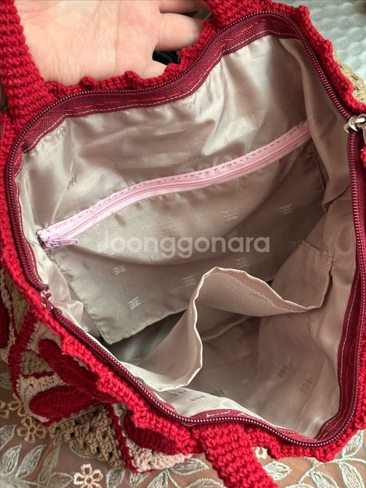 빈티지 하트모티브뜨개가방 고전모리걸y2k레트로빈티지소품--3