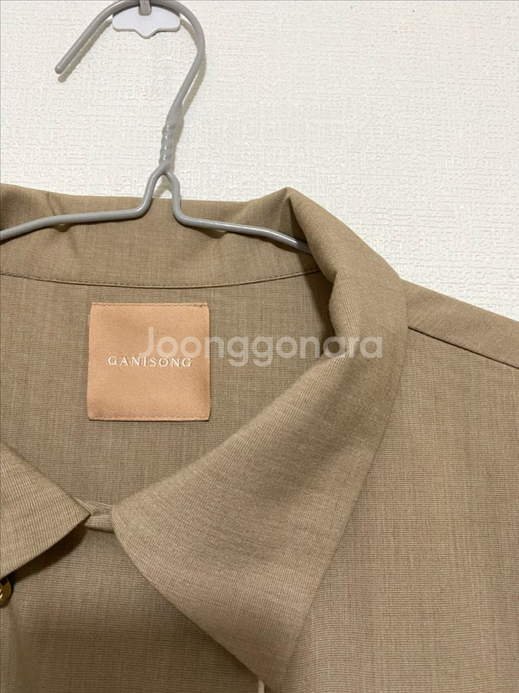 가니송 플리츠 더블 버튼 자켓 원피스--4