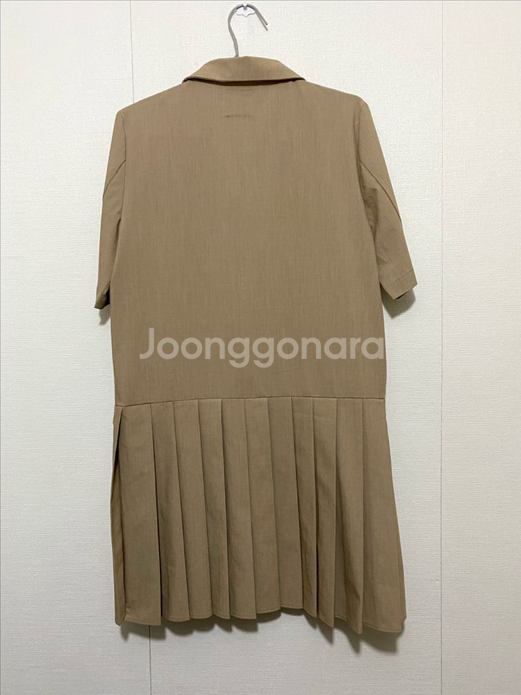 가니송 플리츠 더블 버튼 자켓 원피스--8