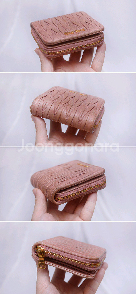 미우미우 마틀라쎄 럭스 지퍼 포켓 반지갑 (인디핑크)--3