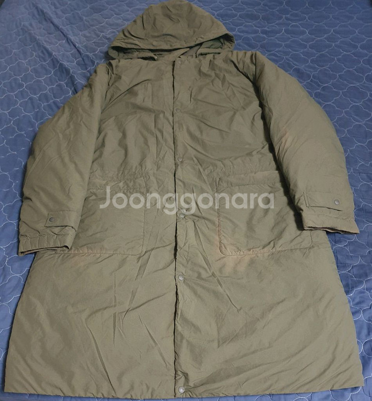 코오롱 하이드아웃 덕다운 롱 야상패딩 카키 (XL)--0