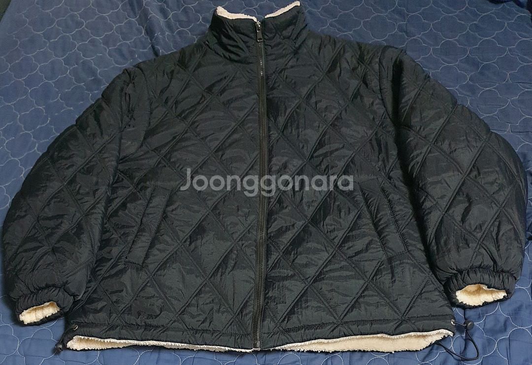 오버핏 양털 퀄팅 패딩 자켓 블랙 (XL)--0