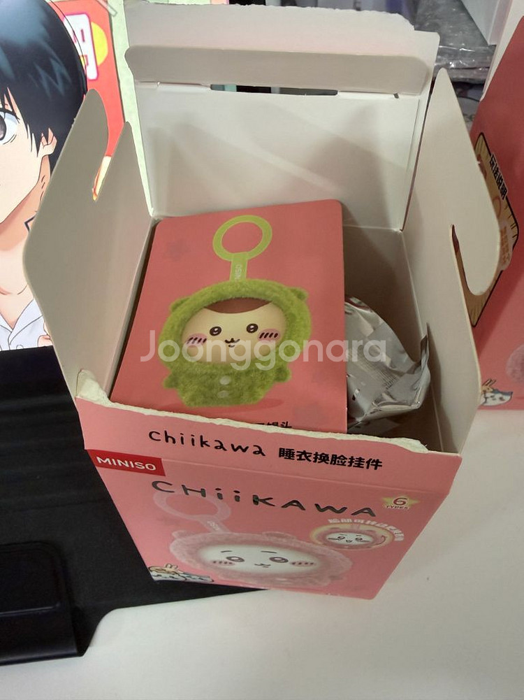 치이카와 먼작귀 미니소 체인지 페이스 키링 쿠리만쥬--0