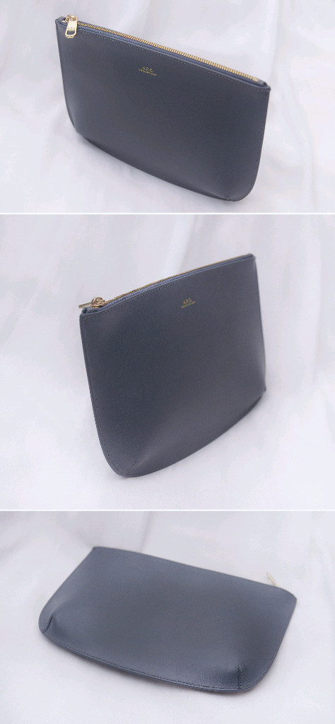 미사용) 아페쎄 사라 하프문 가죽 클러치.파우치백--4