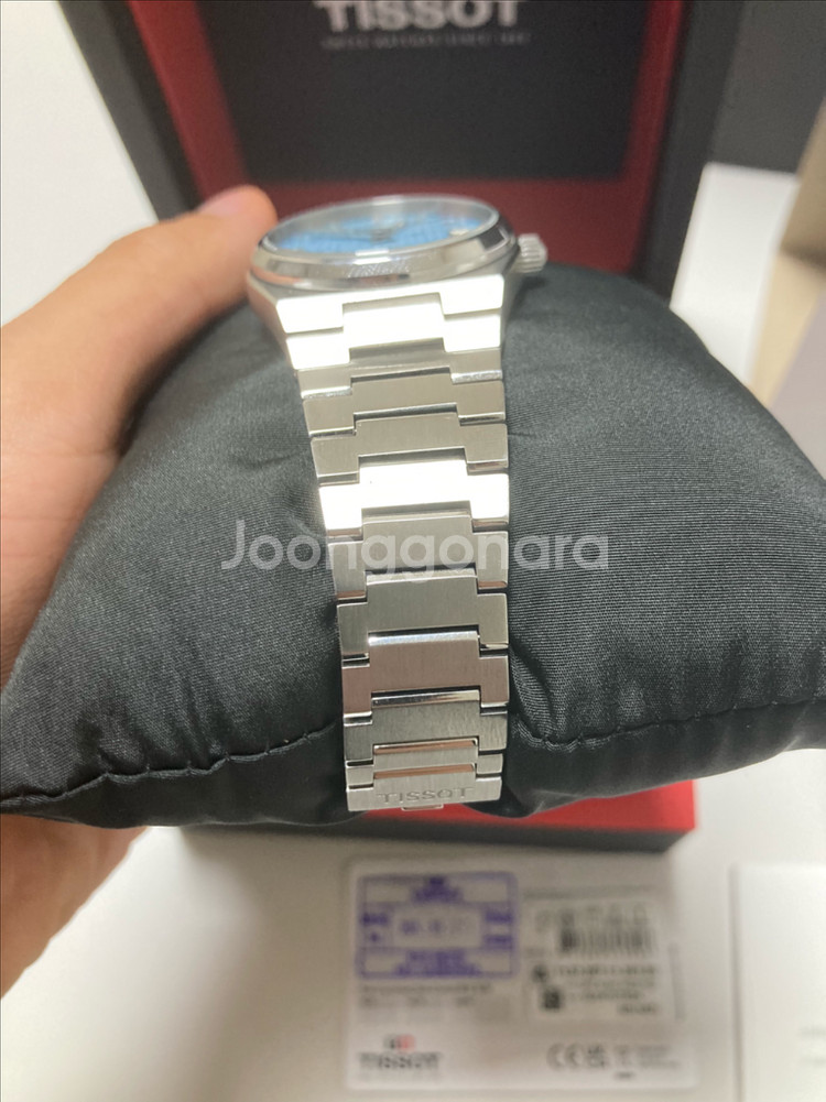 티쏘 PRX 아이스블루 파워매틱 35mm 새상품급--2