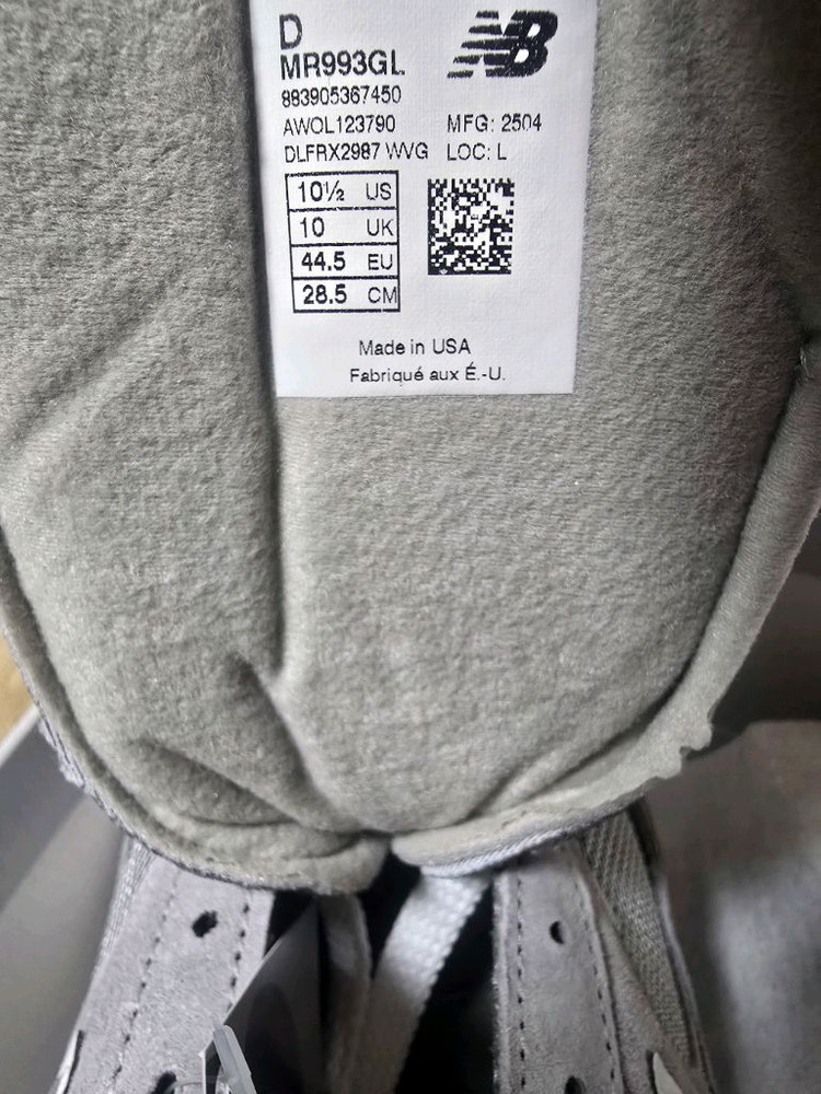 뉴발란스 공홈 993 그레이 새상품 285--2