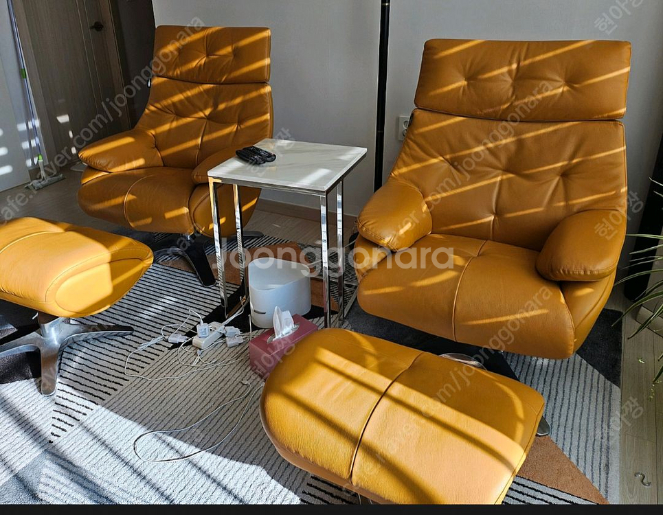 핸슨 프라임 리클라이너 (옐로우/스툴포함)--0