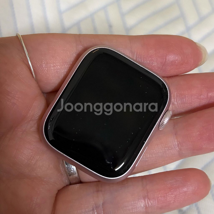 애플워치9 핑크 gps 41mm+핑크 정품 스트랩--0