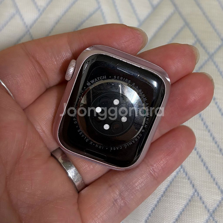 애플워치9 핑크 gps 41mm+핑크 정품 스트랩--5