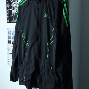 (M-L) 아디다스 집업져지 트랙탑 블랙 올드스쿨