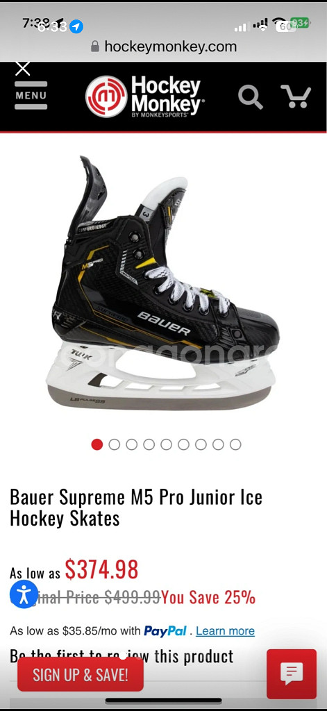 bauer 바우어 아이스하키 스케이트 M5 프로 유스--0