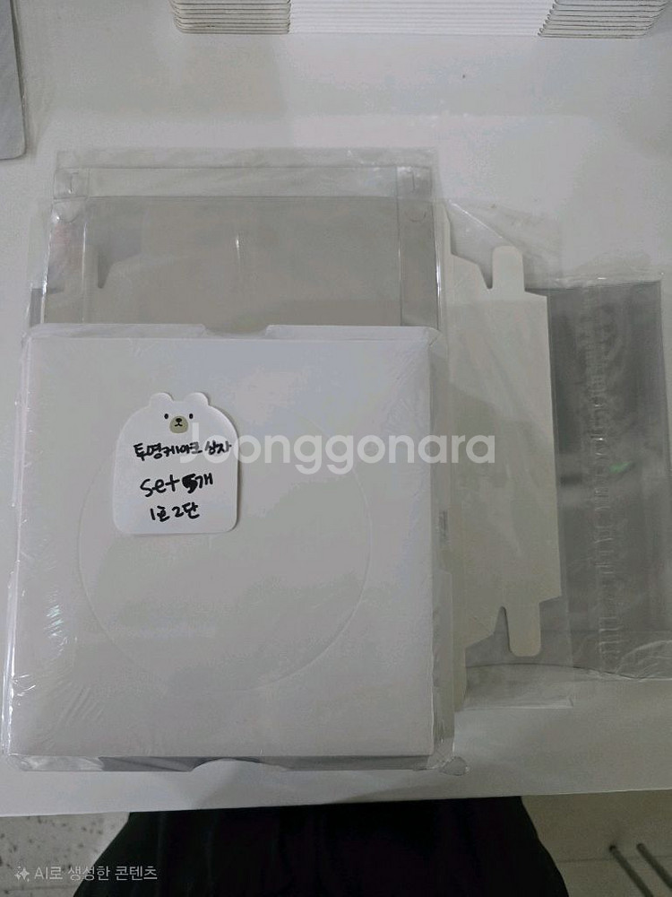 투명 케이크 박스, 케이크 칼, 초--4