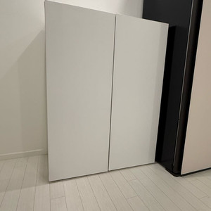 화이트 2단 수납장