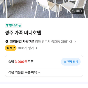 경주 미니호텔 숙박권